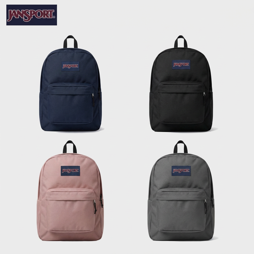 JanSport Backpack (Black/Grey/Navy/Pink)
