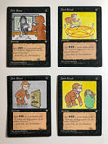 Curious George Dark Ritual Magic the Gathering MTG Alter Set of 4 Gift Nerdy Unique Custom Art Funny Monkey Horror Birthday Commander EDH