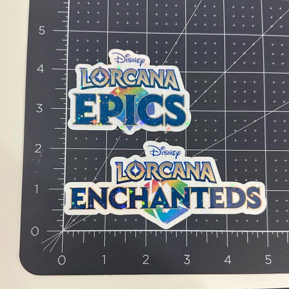 Lorcana Epic and Enchanted Label Vinyl Decal | Sticker | Gift | Great for Trade Binders | Stock Cards | Trading Card Games | Organization