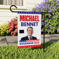Michael Bennet For Colorado Governor 2026 Garden Flag, Double Sided, 2026 Governor Flag, Elections Flag, Race Red White & Blue Flag