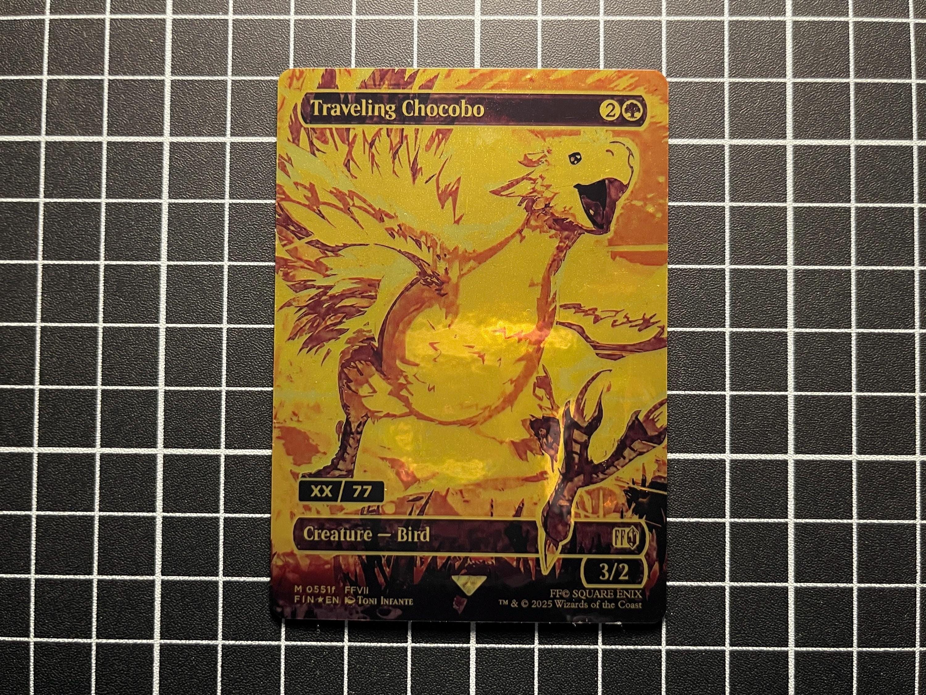 FF X MTG Holo Foil Proxy Card - Traveling Chocobo - Gold Foil Proxy Card - Gloss Finish