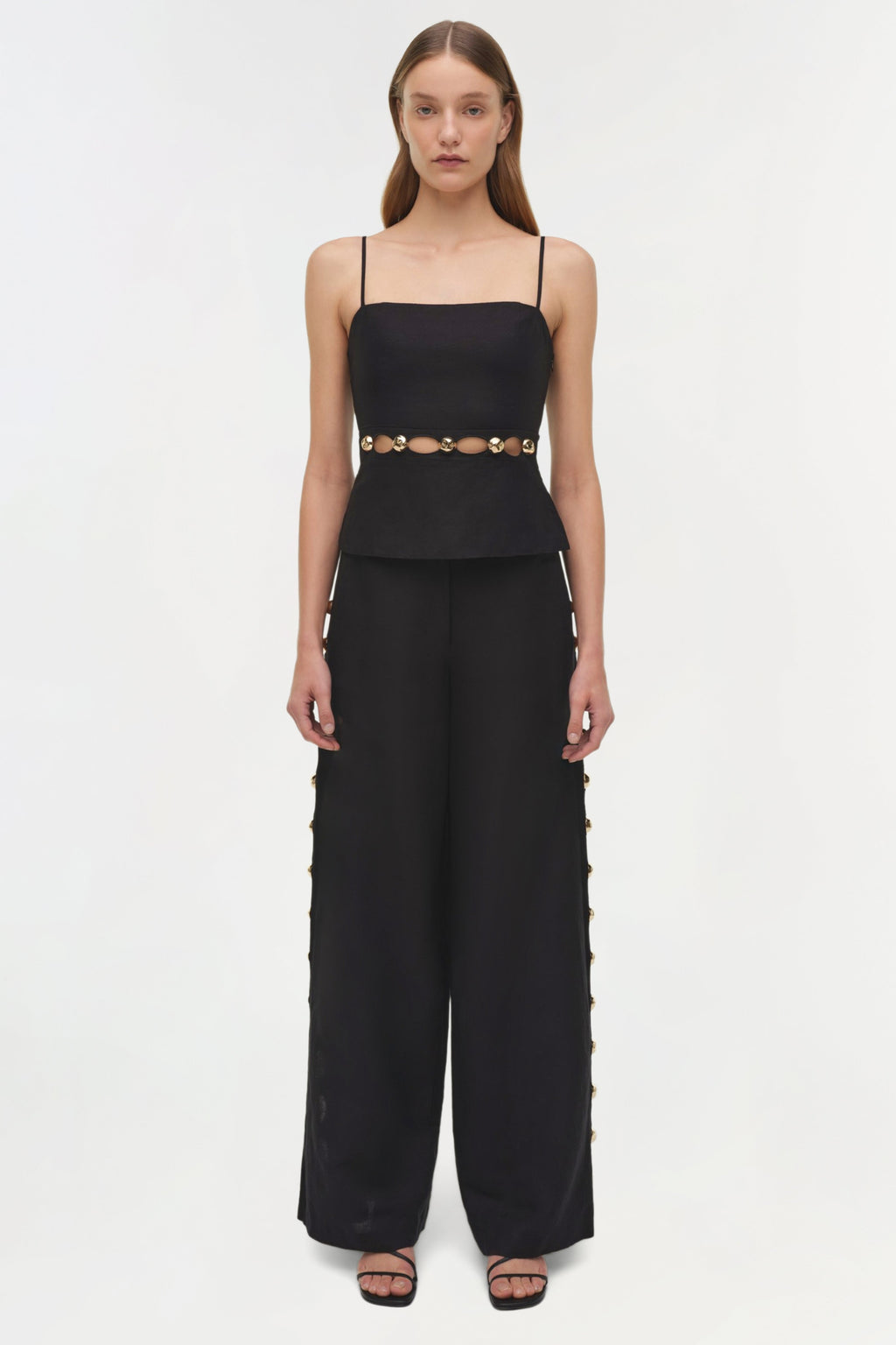 Cruz Studded Linen Cami