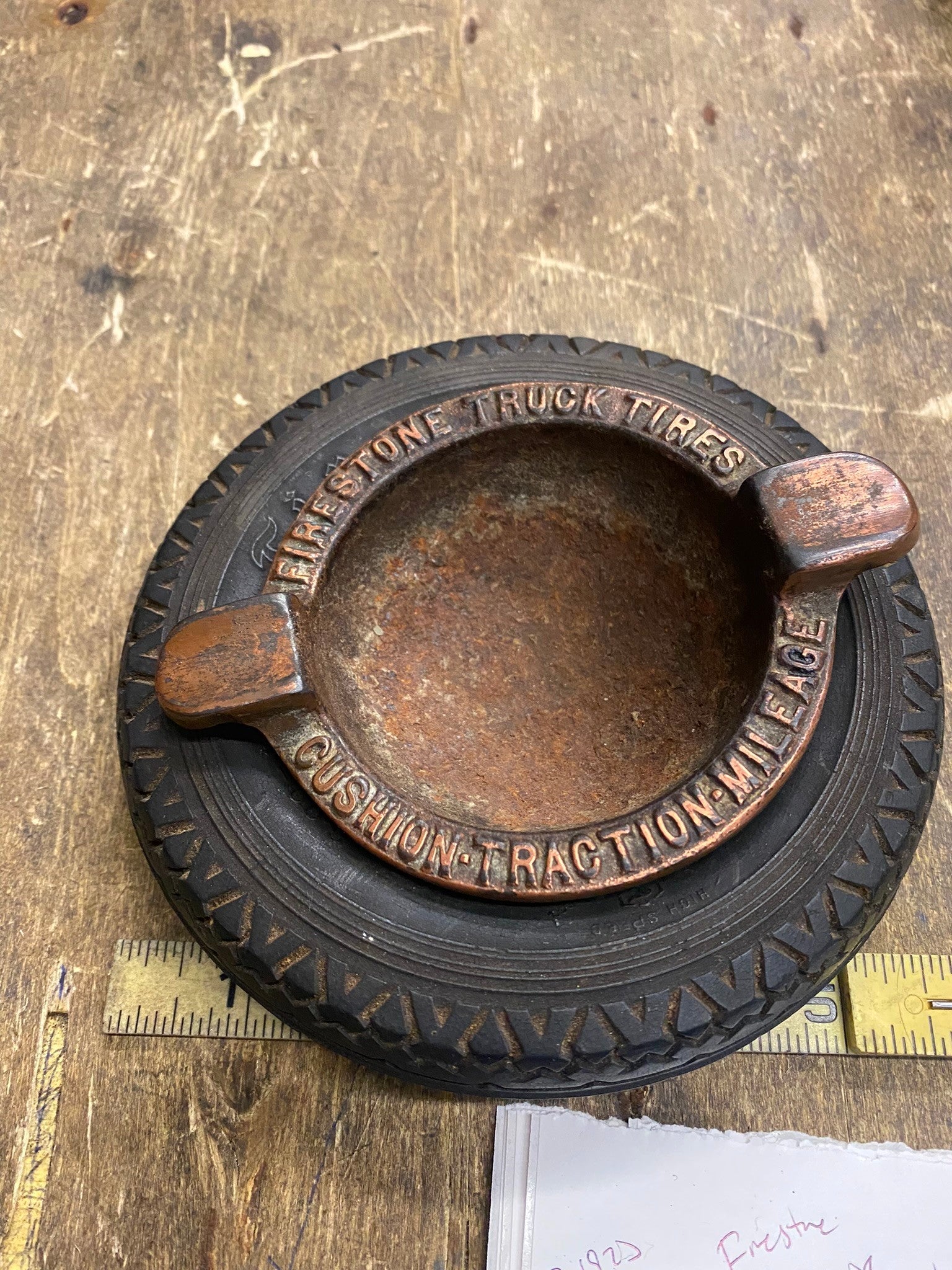 1920's Firestone Truck Tires Gum Dipped Ashtray Vtg Advertising Dealer Gas Oil