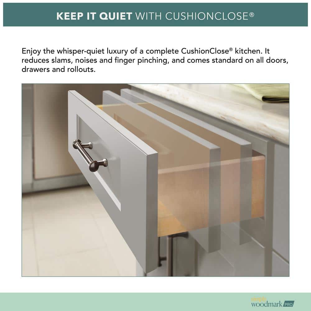 SIMPLY WOODMARK PRO Shaker Partial Overlay 18 in. W x 12 in. D x 42 in. H Plywood Assembled Wall Kitchen Cabinet in Linen White