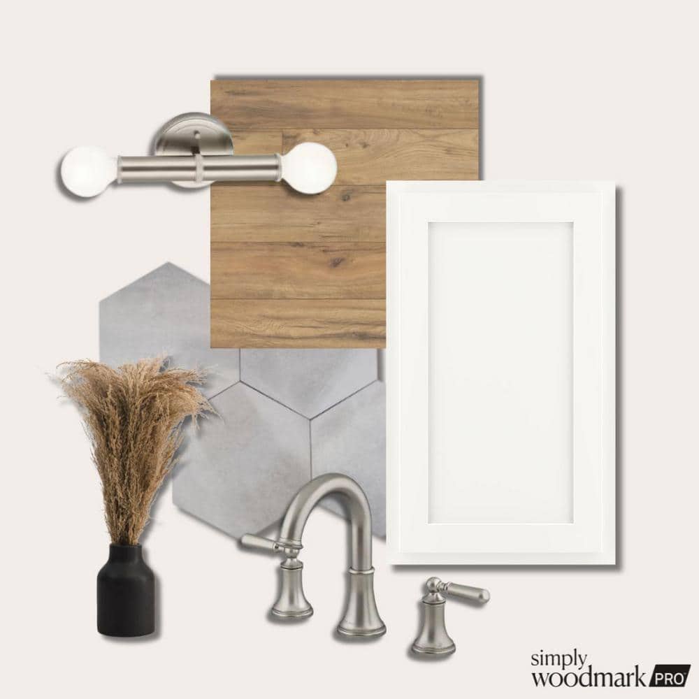 SIMPLY WOODMARK PRO Shaker Partial Overlay 18 in. W x 12 in. D x 42 in. H Plywood Assembled Wall Kitchen Cabinet in Linen White