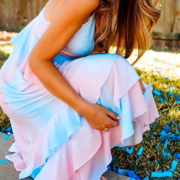 Buddy Love Dress Pink Blue Gender Reveal