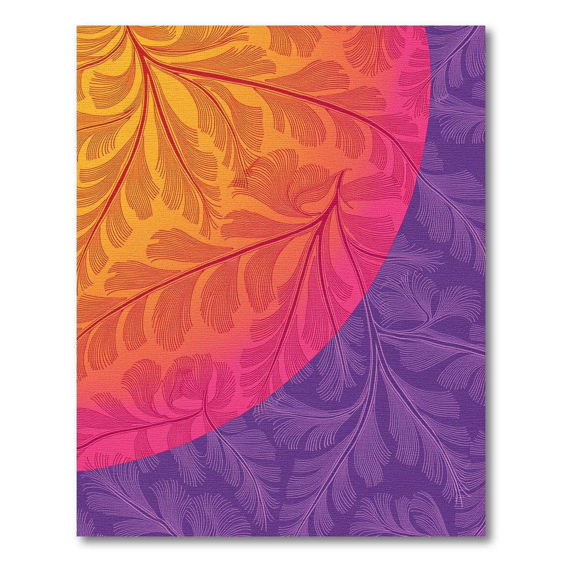 Vibrant Fern Leaf Gradient Area Rug