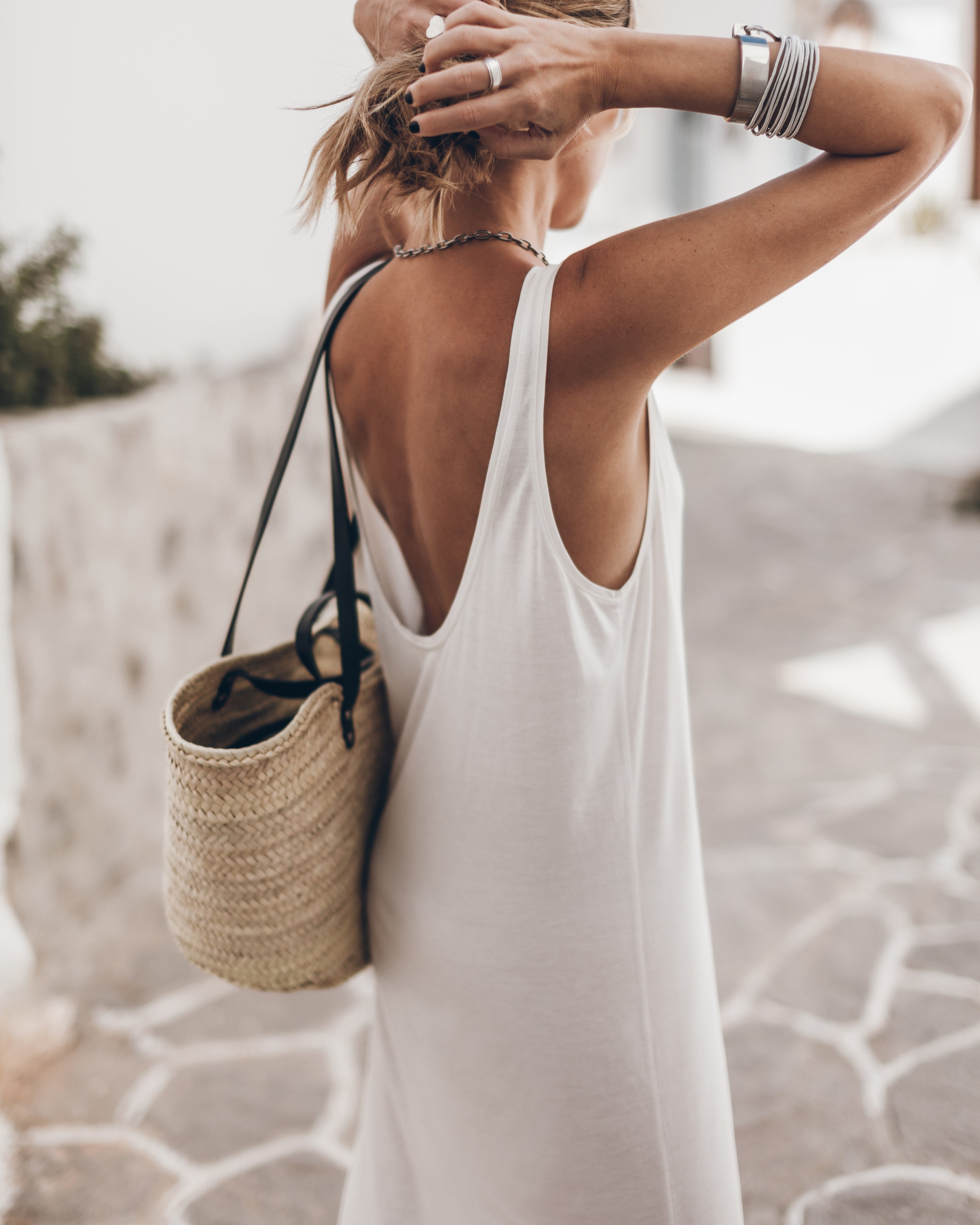 The White Low Back Base Tank Dress