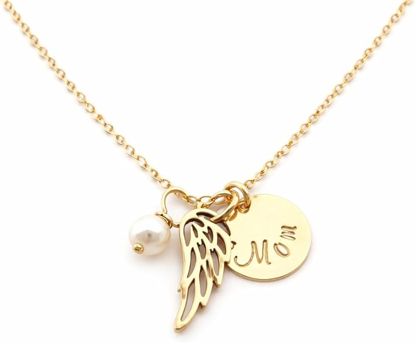 Angel Wing Memorial Necklace for Mom – Remembrance Jewelry