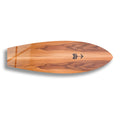 Showing the realistic detail in the brown wooden surfboard print wall art, the grain of the wood seems so real you can almost feel its texture.