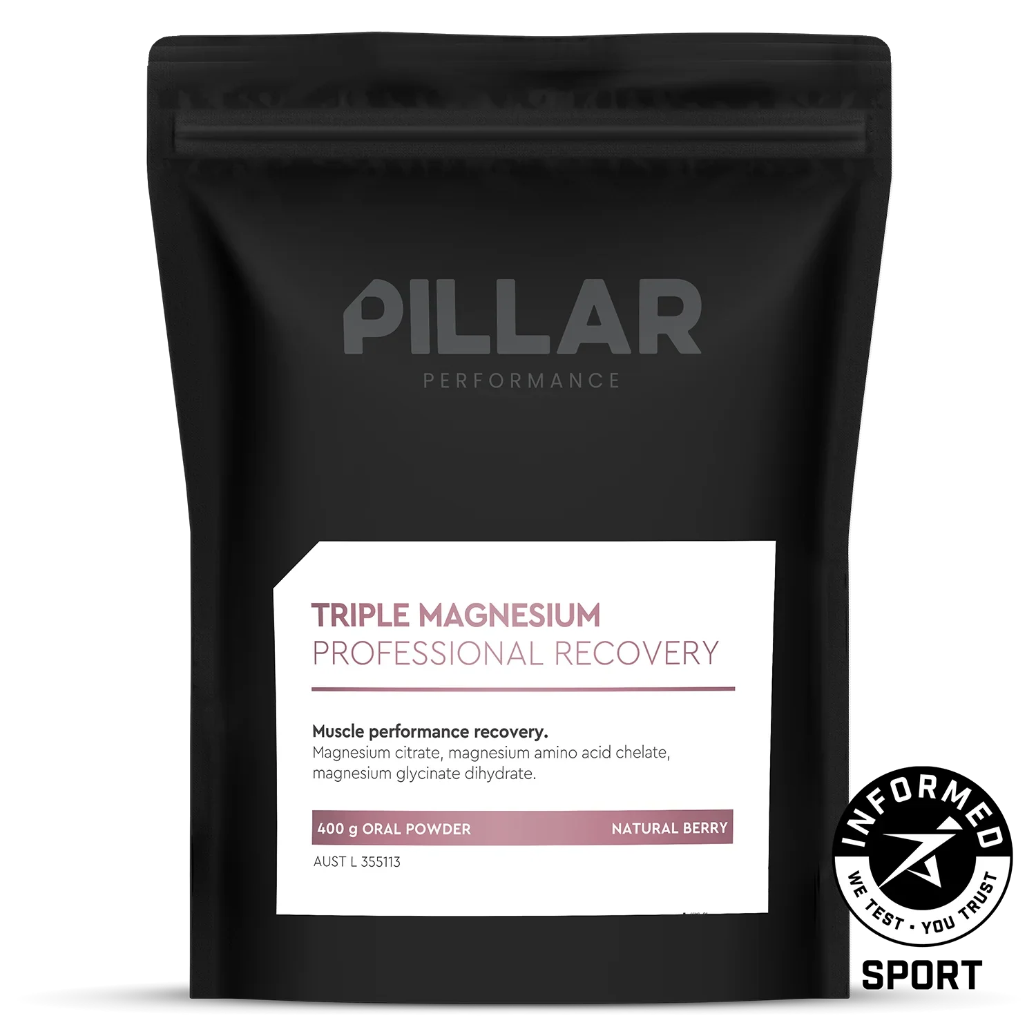 Pillar Performance Triple Magnesium Powder | 400g Pouch