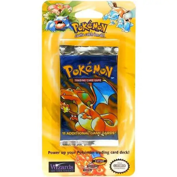 Pokemon Base Set Basic BLISTER Booster Pack 11 Cards, CHARIZARD Pack Cover Wizards of the Coast