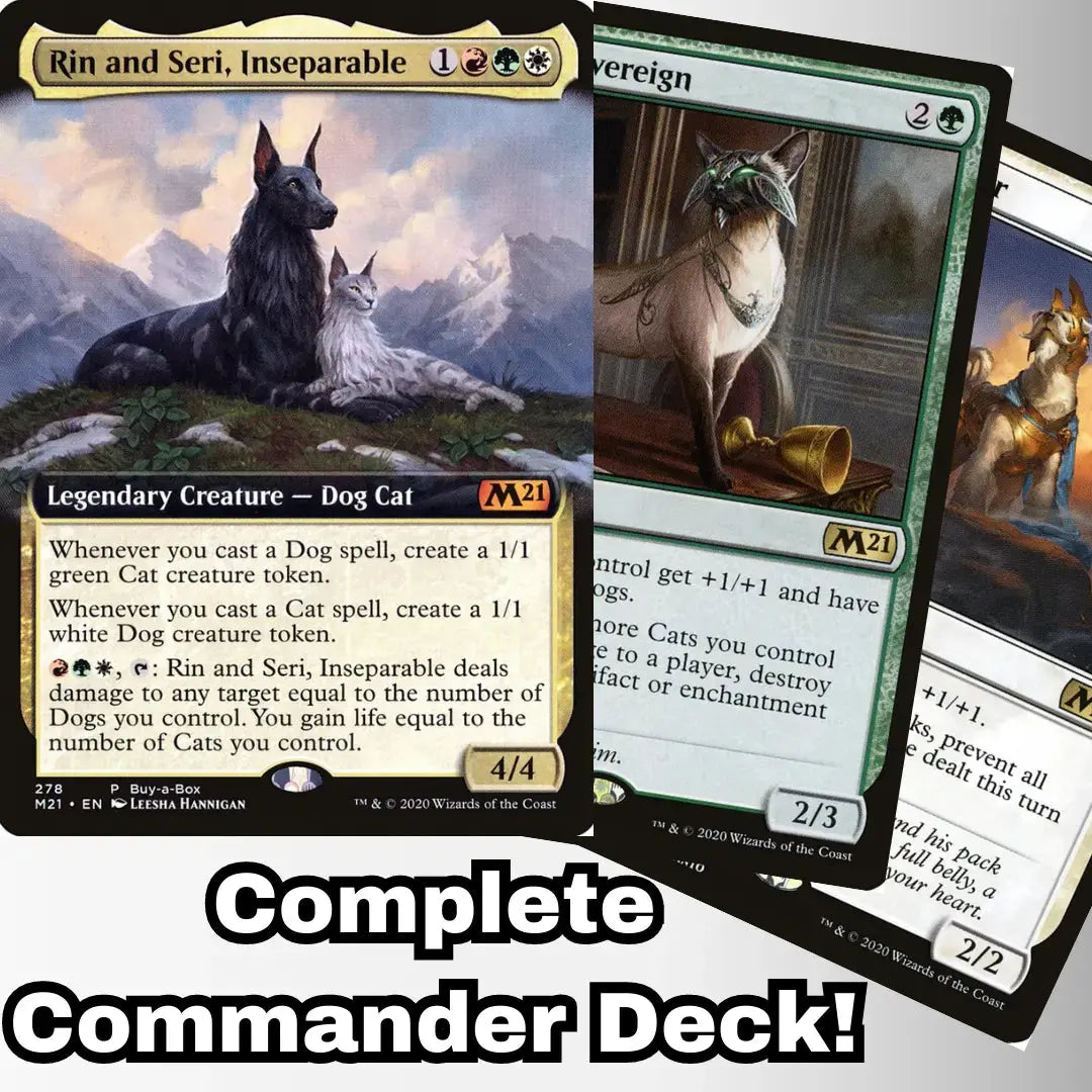 MTG Commander Deck EDH Deck Rin and Seri, Inseparable 100 Magic Cards Custom Deck Cats Dogs Kindred Changelings Moonveil Games