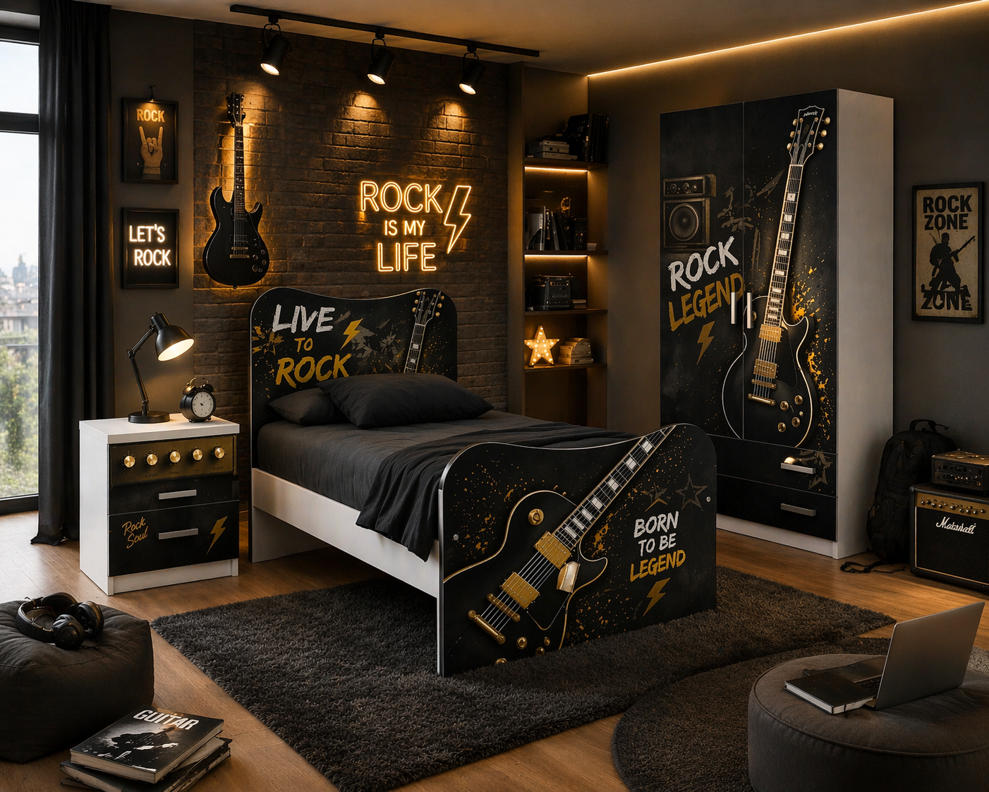 Rock Legend Room – Cameretta Completa Tema Chitarra