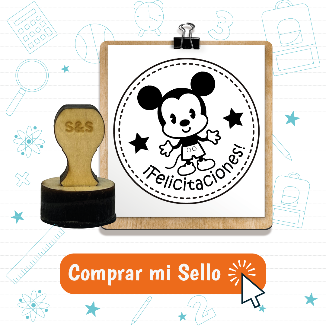 Sellos de Madera motivacionales Mickey Mouse