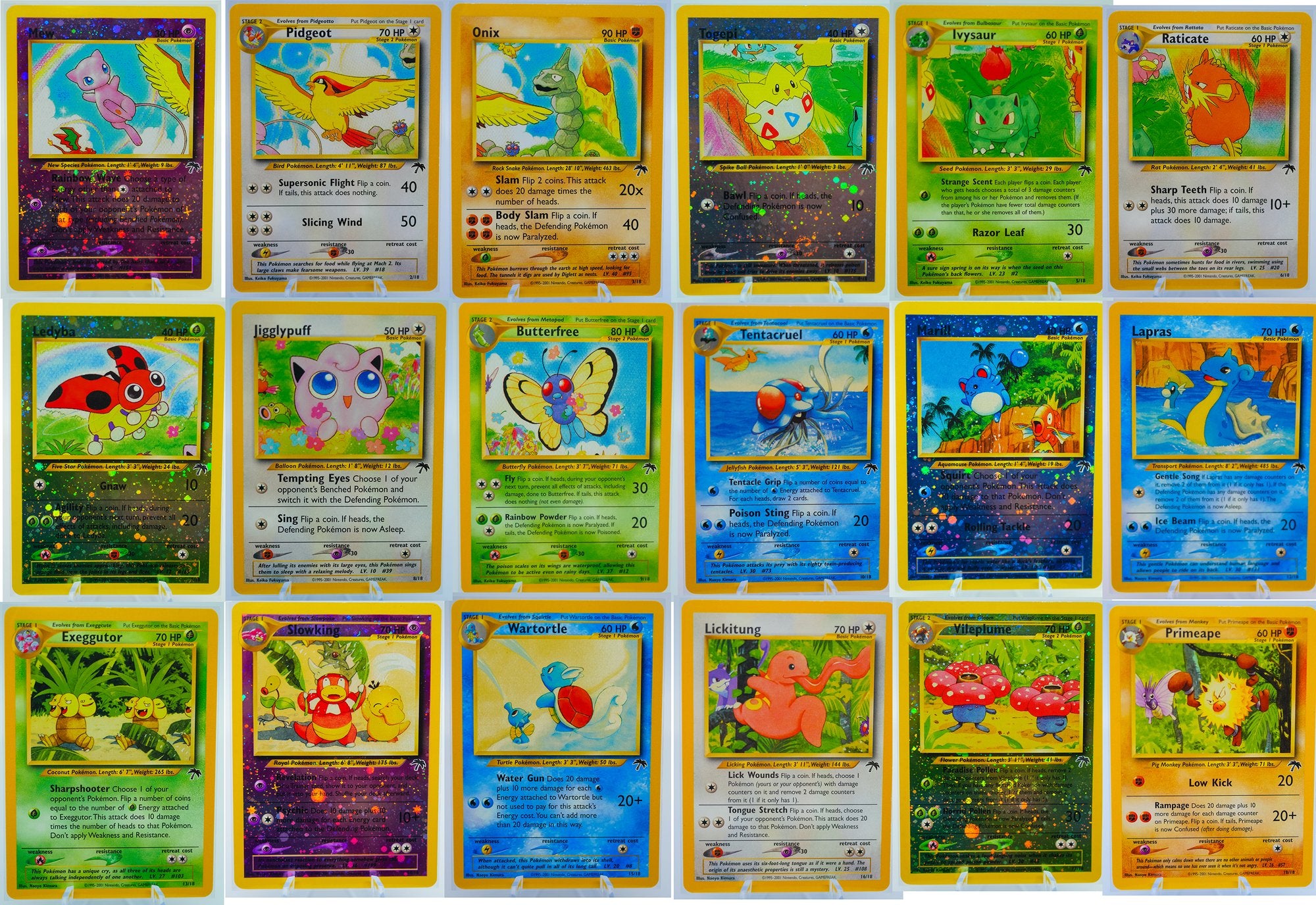 Awesome FULL SOUTHERN ISLANDS Set Of 18 Pokemon Cards!!! #7889
