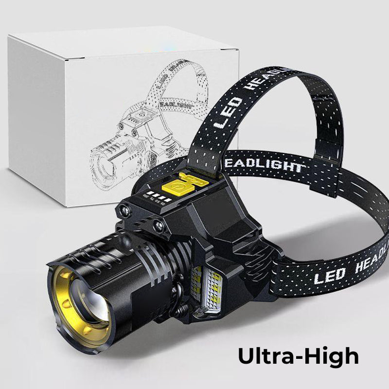 Lisslune | Rechargeable waterproof headlamp for outdoor use with headband