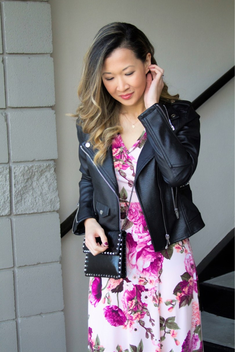 Spring Style: Maxi Dress x Moto Jacket