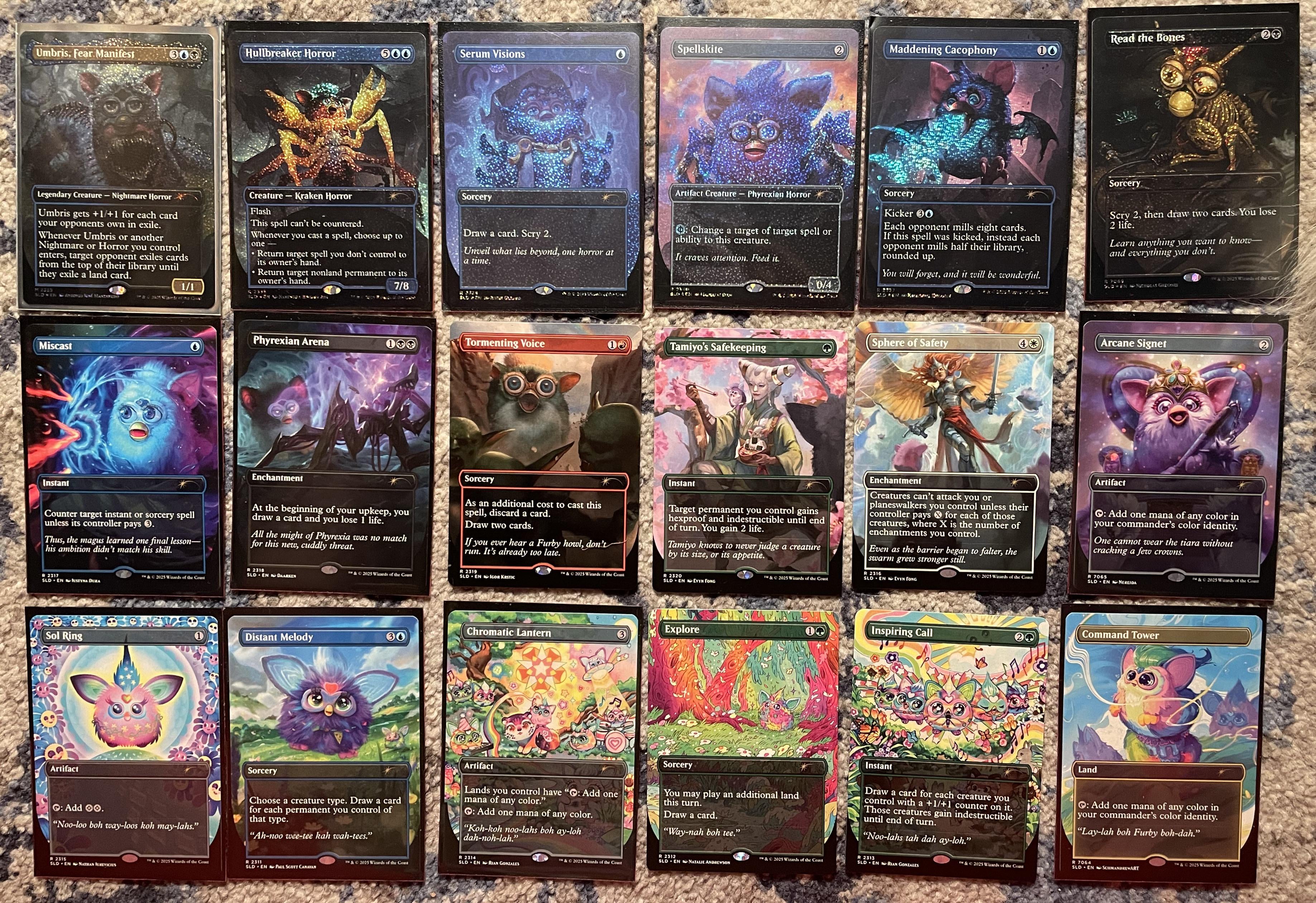 All of the cards in the Magic The Gathering Secret Lair x Furby drops : r/ furby