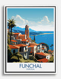 Funchal Coastal Vista Canvas Print White