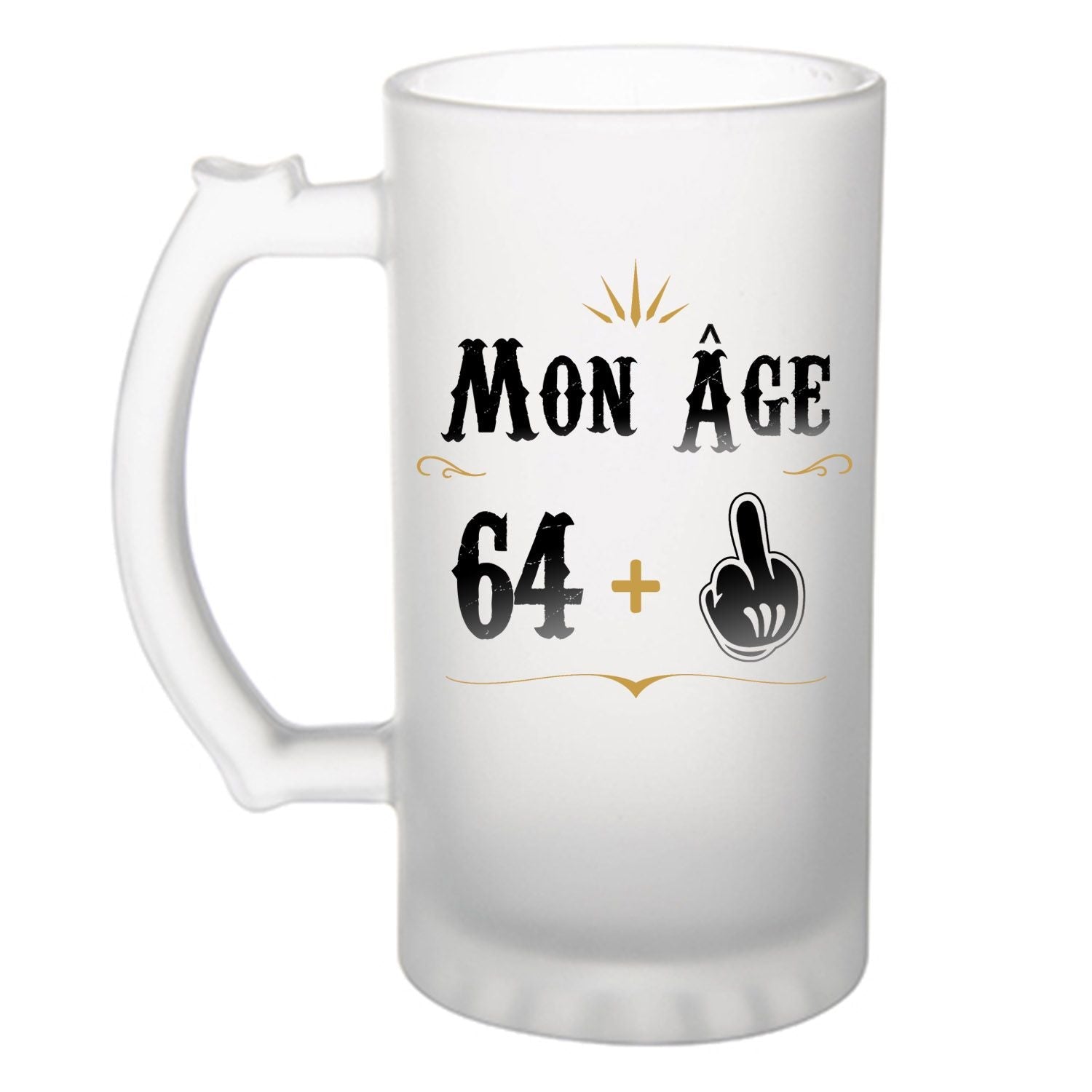 Chope de bière anniversaire 65 ans Humour - Planetee
