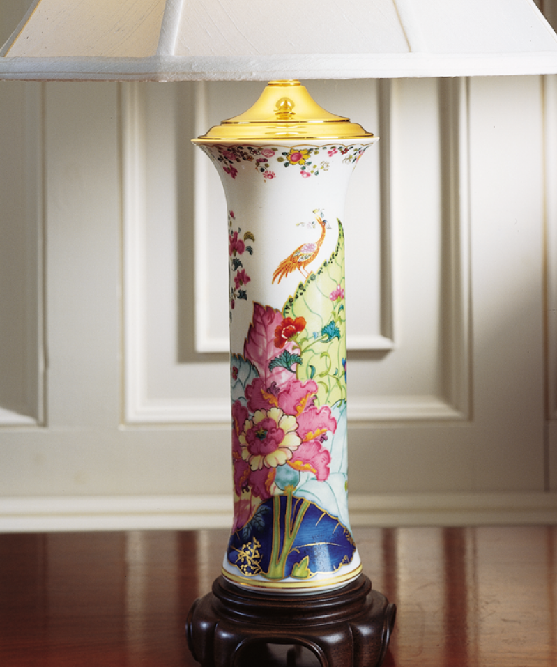 Mottahedeh Tobacco Leaf Trumpet Lamp 25.5"